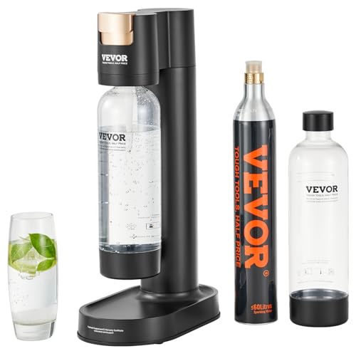 VEVOR Sprudelwassergerät Wassersprudler Soda, Selterswasser-Starter-Set mit 2 Stk. BPA-freien 1-Liter-PET-Flaschen, 1 Stk. CO2-Flasche, Kompatibel mit Einschraubbaren 60-Liter-CO2-Flaschen (CO2-Frei) VEVOR Sprudelwassergerät Wassersprudler Soda, Selterswasser-Starter-Set mit 2 Stk. BPA-freien 1-Liter-PET-Flaschen, 1 Stk. CO2-Flasche, Kompatibel mit Einschraubbaren 60-Liter-CO2-Flaschen (CO2-Frei) von VEVOR