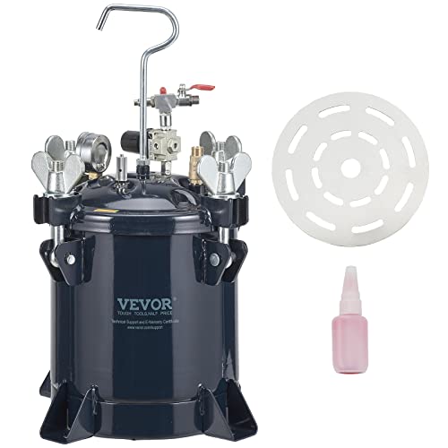 VEVOR Druckbehälter Farbbehälter Sprühfarbe Drucktopf 10 L Drucktank, 70 psi Lackierpistole Farbbehälter Φ 24 × 25 cm Spray Paint Pressure Pot Tank Paint Container Farbspritzpistolen Lacken, Flecken von VEVOR