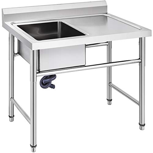 VEVOR Edelstahl Spülbecken - 100 x 61 x 95 cm, Rostfreie Spülbeckeneinlage mit Organizer und Ordnungshelfer für Küche und Camping von VEVOR