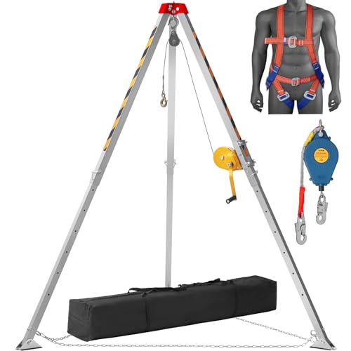 VEVOR Stativ-Set 1200 lbs Winde Stativ mit 7' Beinen und 98' Kabel Rettungsstativ für beengte Räume 32,8' Absturzsicherung Auffanggurt Aufbewahrungstasche für herkömmliche beengte Räume VEVOR Stativ-Set 1200 lbs Winde Stativ mit 7' Beinen und 98' Kabel Rettungsstativ für beengte Räume 32,8' Absturzsicherung Auffanggurt Aufbewahrungstasche für herkömmliche beengte Räume von VEVOR