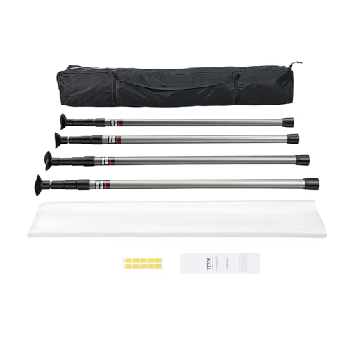 VEVOR Staubschutzstangen, Staubschutzsystem Staubschutzwand mit 4 Teleskopstangen & Tragetasche, 4 Höhenverstellbar Max. 3,66 m, 10 x 4 m Kunststofffolie, für Innendekoration und Malerarbeiten VEVOR Staubschutzstangen, Staubschutzsystem Staubschutzwand mit 4 Teleskopstangen & Tragetasche, 4 Höhenverstellbar Max. 3,66 m, 10 x 4 m Kunststofffolie, für Innendekoration und Malerarbeiten von VEVOR