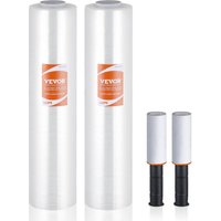 Mophorn - vevor Stretchfolie, 381 mm x 305 m, 2er-Set, 60 Gauge Industriestärke, transparente Palettenfolie, strapazierfähige Schrumpffolie mit von MOPHORN