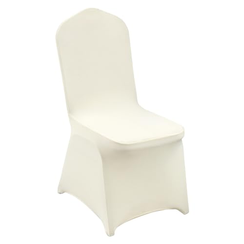 VEVOR Stuhlhussen für Klappstühle aus Elastischem Spandex, Universell Passender Stuhlbezug, Abnehmbare & Waschbare Schonbezüge, für Hochzeiten, Partys, Feiern, Essen (100 Stück, Elfenbeinweiß) VEVOR Stuhlhussen für Klappstühle aus Elastischem Spandex, Universell Passender Stuhlbezug, Abnehmbare & Waschbare Schonbezüge, für Hochzeiten, Partys, Feiern, Essen (100 Stück, Elfenbeinweiß) von VEVOR