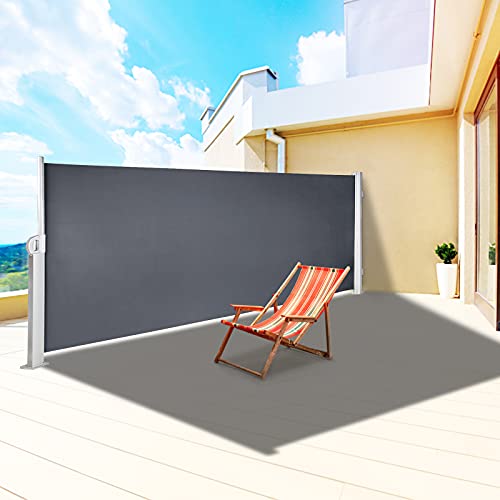 VEVOR Terrassen Windschutz 160 x 300 cm schwarz Rollo Seitenmarkise ausziehbar für den privaten oder gewerblichen Gebrauch von VEVOR