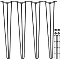 VEVOR Tischbeine 4 Stk. Haarnadelbeine 66 cm Tischgestell 26 Zoll Tischfüße Kohlenstoffstahl Hairpin Legs Schwarz DIY Schreibtisch Esstisch von VEVOR