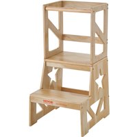 VEVOR Tritthocker Kinder 68 kg Gewichtskapazität Trittschemel 864 × 389 x 486 mm Hocker Kiefernholz Badhocker 465 mm Plattformhöhe Lernturm von VEVOR
