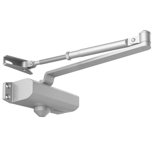 VEVOR Türschließer automatischer Torschließer für gewerbliche oder private Nutzung für Türgewichte bis 45 kg Stangentürschließer mit hydraulischem Puffer Gehäuse aus Aluminiumguss Silber von VEVOR