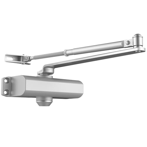 VEVOR Türschließer automatischer Torschließer für gewerbliche oder private Nutzung für Türgewichte bis 85 kg Stangentürschließer mit hydraulischem Puffer Gehäuse aus Aluminiumguss Silber von VEVOR