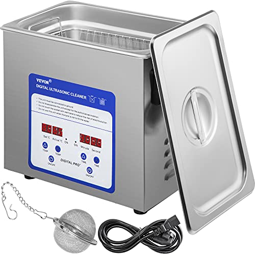 VEVOR Ultraschall Reinigungsgerät 3L Ultraschallreiniger 120W Ultraschallreinigungsgerät 40kHz Ultraschallbad 2 Wandler Schmuckreiniger Ideal zum Reinigen von Schmuck Brillen Uhren Metallwerkzeugen VEVOR Ultraschall Reinigungsgerät 3L Ultraschallreiniger 120W Ultraschallreinigungsgerät 40kHz Ultraschallbad 2 Wandler Schmuckreiniger Ideal zum Reinigen von Schmuck Brillen Uhren Metallwerkzeugen von VEVOR