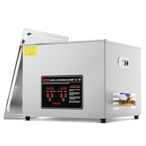 VEVOR Ultraschallreiniger 15 L professionelle 360 W Reinigungsmaschine mit Timer & Heizung, digitaler 40 kHz Ultraschallreiniger mit Korb für Uhrgläser Schmuckhalter Industrieteile Werkzeuge Silber VEVOR Ultraschallreiniger 15 L professionelle 360 W Reinigungsmaschine mit Timer & Heizung, digitaler 40 kHz Ultraschallreiniger mit Korb für Uhrgläser Schmuckhalter Industrieteile Werkzeuge Silber von VEVOR