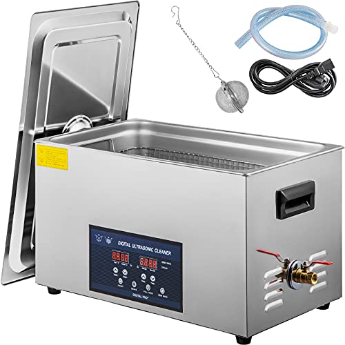 VEVOR Ultraschallreiniger Dual Frequency 30L, Professioneller Ultraschallreiniger 220V mit Heizung, Ultraschallreiniger aus Edelstahl für Teile Schmuck Platine 28/40kHz von VEVOR