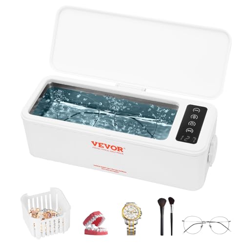VEVOR Ultraschallreiniger Ultraschall Edelstahl-Reinigungsgerät 15-20 W, 470 mL Ultraschallreinigungsgerät mit Digitaler Anzeige, Weiß Vier Verfügbare Modelle für Schmuck, Brillen, Uhren usw. VEVOR Ultraschallreiniger Ultraschall Edelstahl-Reinigungsgerät 15-20 W, 470 mL Ultraschallreinigungsgerät mit Digitaler Anzeige, Weiß Vier Verfügbare Modelle für Schmuck, Brillen, Uhren usw. von VEVOR