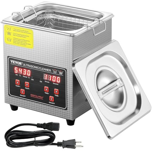 VEVOR Ultraschallreiniger Ultraschall Edelstahl-Reinigungsgerät 160 W, 2 L Ultraschallreinigungsgerät mit Digitaler Anzeige 0-30 Min, Reinigung Ultraschall für Schmuck, Brillen, Uhren usw. von VEVOR