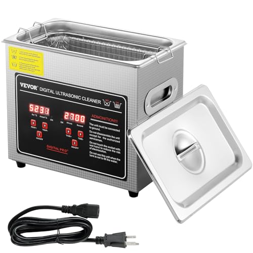 VEVOR Ultraschallreiniger Ultraschall Edelstahl-Reinigungsgerät 172 W, 3 L Ultraschallreinigungsgerät mit Digitaler Anzeige 0-30 Min, Reinigung Ultraschall für Schmuck, Brillen, Uhren usw. von VEVOR