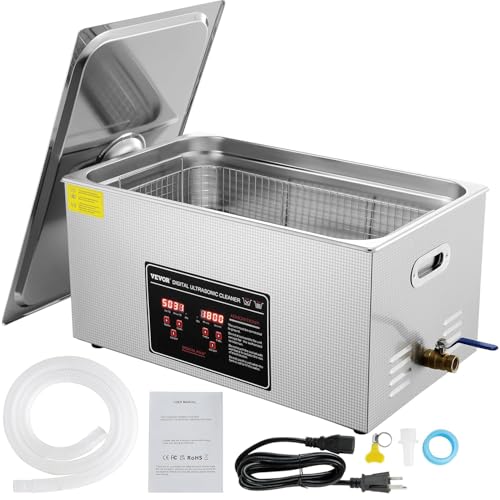 VEVOR Ultraschallreiniger Ultraschall Edelstahl-Reinigungsgerät 480 W, 22 L Ultraschallreinigungsgerät mit digitaler Anzeige 0-30 Min, Reinigung Ultraschall für Schmuck, Brillen, Uhren usw. von VEVOR