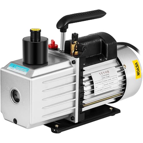 VEVOR Vakuumpumpe 8 CFM 3/4 HP Zweistufige Klimaanlagen-Vakuumpumpe 220V 0,3 PA Ultimatives Vakuum Kältemittel HVAC Werkzeug für Automobile Reparatur Vakuum Evakuierung von VEVOR