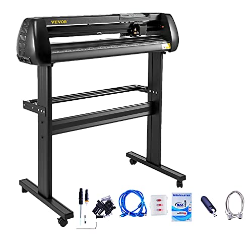 VEVOR Vinyl Schneidegerät, Vinyl Plottermaschine 870 cm Papierzufuhr Vinyl Plotter mit Bodenständer, Schneideplotter Maschine Einstellbare Geschwindigkeit SignMaster Software für Schilderherstellung von VEVOR