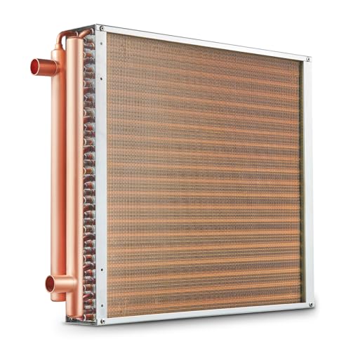 VEVOR Wärmetauscher Wasser-Luft, 50,8 x 50,8 cm mit 3-reihigen 9,53 mm Kupferanschlüssen, 242 Aluminiumlamellen Wärmetauscher für Holzöfen, Heizung und Kühlung im Wohnbereich und Warmluftheizung VEVOR Wärmetauscher Wasser-Luft, 50,8 x 50,8 cm mit 3-reihigen 9,53 mm Kupferanschlüssen, 242 Aluminiumlamellen Wärmetauscher für Holzöfen, Heizung und Kühlung im Wohnbereich und Warmluftheizung von VEVOR
