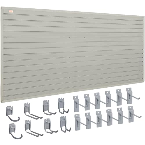 VEVOR Wandpanel Werkzeugwand 243,8x129,1cm Wandpaneel WPC Werkzeughalter Organizer, Lamellenwand Slatwall Stecktafel Pegboard Wandhalterung Ideal für Werkstatt Lager Keller Werkbank Garage von VEVOR