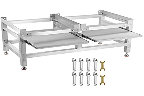 VEVOR Waschmaschinen Untergestell 267 kg Podest für Waschmaschine und Trockner, 122 cm x 63,5 cm x 55,8 cm Aluminium Waschmaschinen Erhöhung Waschmaschinensockel, Aluminiumlegierung und Edelstahl von VEVOR