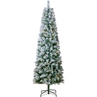 VEVOR Weihnachtsbaum, 0,53 x 1,98 m, beflockter Christbaum, Naturgetreuer Tannenbaum mit 250 weißen LED-Lichtern, 814 Zweigspitzen, Metallsockel für VEVOR Weihnachtsbaum, 0,53 x 1,98 m, beflockter Christbaum, Naturgetreuer Tannenbaum mit 250 weißen LED-Lichtern, 814 Zweigspitzen, Metallsockel für von VEVOR