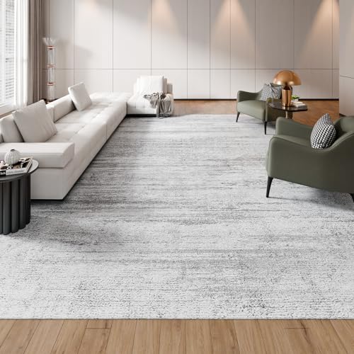 VEVOR Wohnzimmerteppich, 3048x4267 mm, Kurzflor, waschbarer Teppich, rutschfeste Bodenmatte, moderner Flächenteppich, für Schlafzimmer, Büro, Wohnzimmer, Kinderzimmer, Eingangsbereich, Grau VEVOR Wohnzimmerteppich, 3048x4267 mm, Kurzflor, waschbarer Teppich, rutschfeste Bodenmatte, moderner Flächenteppich, für Schlafzimmer, Büro, Wohnzimmer, Kinderzimmer, Eingangsbereich, Grau von VEVOR