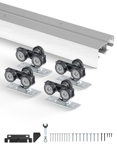 VEVOR Schiebetür-Beschlagschienensatz Schiebetürsystem 1524 mm, Doppelschienen Schiebetürsystem aus Aluminiumlegierung, passende Türbreite 775 mm x 2, Schiebetürbeschlag 68 kg belastbar VEVOR Schiebetür-Beschlagschienensatz Schiebetürsystem 1524 mm, Doppelschienen Schiebetürsystem aus Aluminiumlegierung, passende Türbreite 775 mm x 2, Schiebetürbeschlag 68 kg belastbar von VEVOR