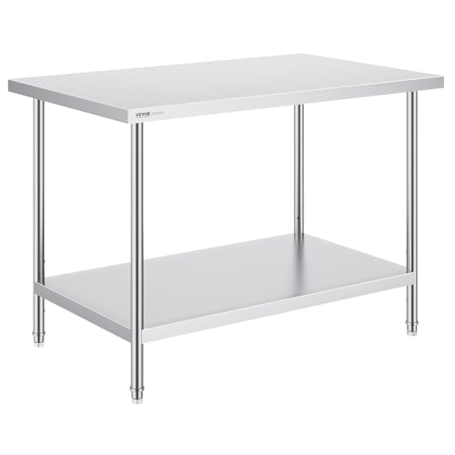 VEVOR Zubereitungstisch aus Edelstahl, Arbeitstisch aus Metall mit 3 einstellbaren Höhenstufen, gewerbliche Arbeitsstation für Küche, Garage, Restaurant, Hinterhof 762 x 1219 x 864 mm VEVOR Zubereitungstisch aus Edelstahl, Arbeitstisch aus Metall mit 3 einstellbaren Höhenstufen, gewerbliche Arbeitsstation für Küche, Garage, Restaurant, Hinterhof 762 x 1219 x 864 mm von VEVOR