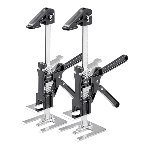VEVOR arbeitssparender Armwagenheber 2 Stk. 150 kg Tragkraft, Heben bis zu 180 mm, Handhebewerkzeug mit magnetischer Wasserwaage, höhenverstellbar, für Türen Fenster Möbel Holzbearbeitung, Schwarz von VEVOR