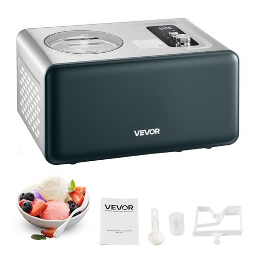 VEVOR automatische Eismaschine 1,5 L mit eingebautem Kompressor (150 W) kein Vorgefrieren, Ice Cream Maker mit 3 Modi, elektrischer Eismaschine Sorbet Maker von VEVOR