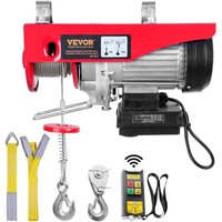 Vevor elektrische Seilwinde 400kg bis 800kg Hubhöhe 12m Seilzug Motorwinde 1450W Kupfermotor Flaschenzug 10m/min Hubgeschwindigkeit Hebezug mit von MOPHORN