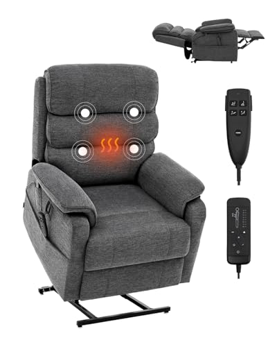 VEVOR elektrischer Massagesessel Relaxsessel Liftsessel mit Wärme und Massage für Senioren, Liegesessel mit 2 Motoren & 2 Anti-Fall-Seilen, stufenlose Positionseinstellung (mittelgroß, dunkelgrau) VEVOR elektrischer Massagesessel Relaxsessel Liftsessel mit Wärme und Massage für Senioren, Liegesessel mit 2 Motoren & 2 Anti-Fall-Seilen, stufenlose Positionseinstellung (mittelgroß, dunkelgrau) von VEVOR