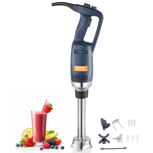 VEVOR kommerzieller Stabmixer Handmixer 350 W, 254 mm stufenloser Stabmixer mit variabler Drehzahlen und Edelstahlklinge, tragbarer Mehrzweckmixer für Suppen, Saucen, Kartoffelpüree, Sahne von VEVOR