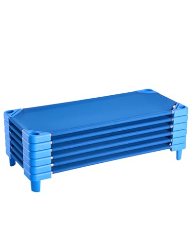 VEVOR stapelbares Kinderbett 6er-Pack tragbare Kleinkinder-Schlafbetten, Standardgröße 130 x 57 x 15 cm, Kindertagesstättenbetten Vorschulklassenzimmer zum Schlafen Ausruhen Mittagsschlaf, blau VEVOR stapelbares Kinderbett 6er-Pack tragbare Kleinkinder-Schlafbetten, Standardgröße 130 x 57 x 15 cm, Kindertagesstättenbetten Vorschulklassenzimmer zum Schlafen Ausruhen Mittagsschlaf, blau von VEVOR