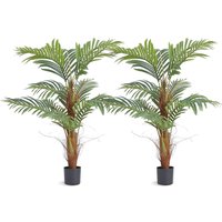 Vevor - 2x Areca Catechu Künstlich 800x800x1219mm Kunstpflanze pe Künstliche Pflanzen Plastikpflanzen im Topf Betelnusspalme Geruchslos Wasserdicht von VEVOR