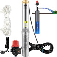 3,5' Tiefbrunnenpumpe 750W Brunnenpumpe 105L/min Tauchpumpe max. Förderhöhe 62m Rohrpumpe 230V 50Hz Sandpumpe IP68 Wasserpumpe 11 Laufradstufen Pumpe von VEVOR