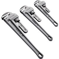 3-teiliges Rohrzangen-Set, 10' 14' 18' gerade Aluminium-Rohrzange, verstellbarer Sanitärschlüssel, mit hochfester Backe und ergonomischem Griff, von VEVOR
