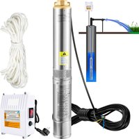 4' Tiefbrunnenpumpe 370W Brunnenpumpe 110L/min Tauchpumpe max. Förderhöhe 44m Rohrpumpe 230V 50Hz Sandpumpe Edelstahl Wasserpumpe 0-40℃ Pumpe Ideal von VEVOR