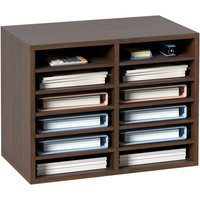 Mophorn - vevor Briefablage 12 Fächer Organizer aus mdf, Dokumentenablage Vintage Braun 520 x 305 x 410 mm, Ablagefächer Desktop-Aktenhalter von MOPHORN