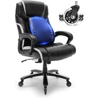 Bürostuhl pu Leder Schwarzer Chefsessel mit Höhenverstellbarer Rückenlehne 0–80 mm, Schreibtisch Drehsessel, 181,43 kg Tragfähigkeit, Chefsessel von VEVOR