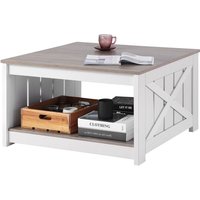 Vevor - Couchtisch Kaffeetisch im Farmhouse-Stil, quadratischer Couchtisch mit offenem Ablagefach, 81,7 kg belastbar rustikaler Cocktailtisch aus Vevor - Couchtisch Kaffeetisch im Farmhouse-Stil, quadratischer Couchtisch mit offenem Ablagefach, 81,7 kg belastbar rustikaler Cocktailtisch aus von VEVOR