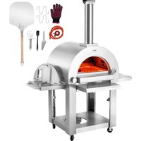 Dual-Fuel-Pizzaofen für den Außenbereich, tragbarer 22-Zoll-Pizzaofen, pellet- und gasbetriebener Outdoor-Pizzaofen mit verdicktem von VEVOR
