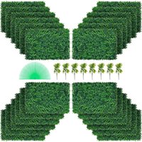 Künstliche Pflanzenwand 24 Stk. 24 x 16 Zoll, Sichtschutz Hecke Künstlich Grün, Künstliche Buchsbaumplatte pe, Sichtschutz Kunstpflanzen 60 x 40 cm, von VEVOR