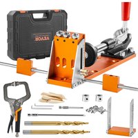 Pocket Hole Jig Kit Dreitaschenloch mit Schraubenschlüssel & Vierkantantriebsbits, Dübelhilfe Bohrlehre zum Bohren von Taschenlöchern und von VEVOR