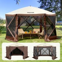 Pop-Up-Pavillonzelt, Pop-Up-Zelt mit 6-seitigem Baldachin, Sonnenschutz mit 6 abnehmbaren Sichtschutz-Windtüchern und Netzfenstern, 12,5 x 12,5 Fuß, Pop-Up-Pavillonzelt, Pop-Up-Zelt mit 6-seitigem Baldachin, Sonnenschutz mit 6 abnehmbaren Sichtschutz-Windtüchern und Netzfenstern, 12,5 x 12,5 Fuß, von VEVOR