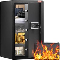 Vevor - Safe Tresor mit feuerfester Geldtasche, Einzeltür-Safe 5,5 Kubikfuß, 2 Trennwände, digitaler Möbeltresor mit Schlüssel Code Fingerabdruck, von VEVOR