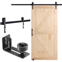 Scheunentor und Hardware-Set Schiebetürsystem, 1067 x 2134 mm Holz-Glas-Schiebetor, leise, Scheunentor-Set mit 8-in-1-Bodenführung und Türgriff, von VEVOR