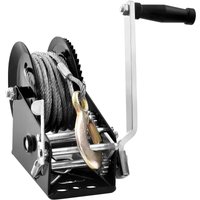 Mophorn - vevor Seilwinde 1587,5kg Handseilwinde 260x147x182mm Bootswinde 2-Wege-Ratsche/2-Gang Handwinde mit ca. 10m Kabel Gurtwinde mit von MOPHORN