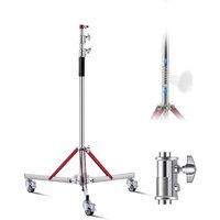 Studiostativ mit Rollen, max. Höhe 320 cm, Lampestativ, Lichtstativ, verstellbarer Dreibeinständer aus Edelstahl, Fotografie-Stativ mit Rollen, für Studiostativ mit Rollen, max. Höhe 320 cm, Lampestativ, Lichtstativ, verstellbarer Dreibeinständer aus Edelstahl, Fotografie-Stativ mit Rollen, für von VEVOR
