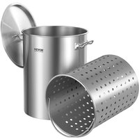 Suppentopf Edelstahl 34 l Kochtöpfe Großraumtopf, Kochgeschirr-Saucentopf mit Korb & Deckel & Griff, Suppentopf in Handelsqualität, von VEVOR
